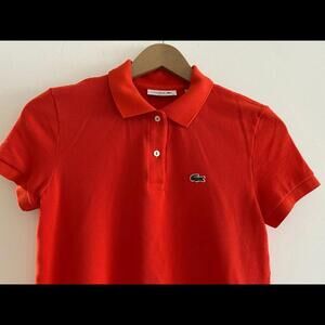 Lacoste Orange Short Sleeve Polo size 32 or S